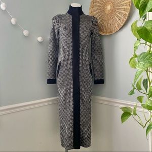 WHITE + WARREN Angora Rabbit Hair Cotton Chunky Knit Midi Cardigan XS